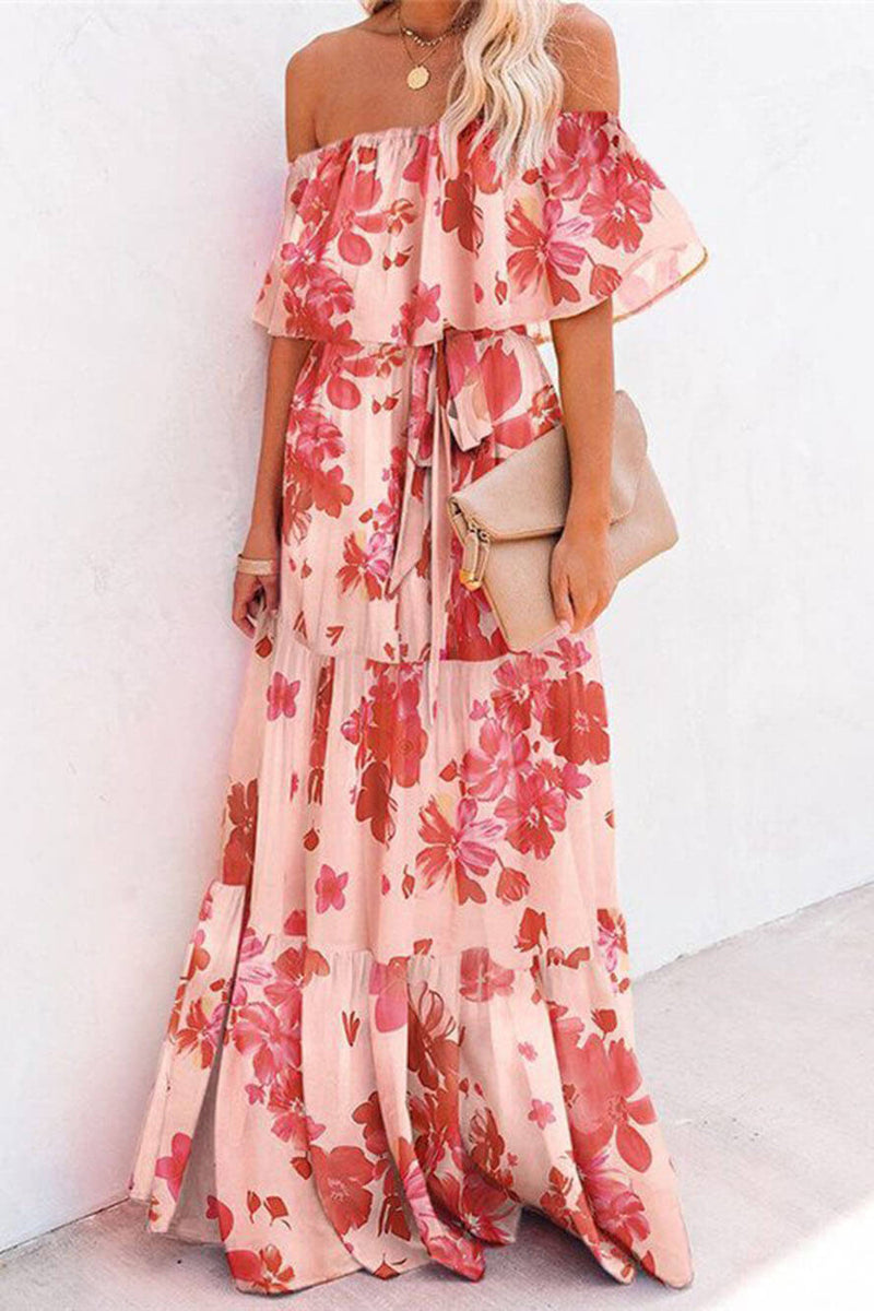 Capri - Printed Wrap Maxi Dress - VibeSoothe