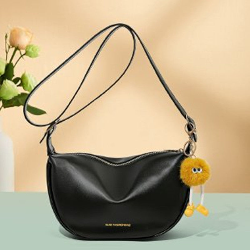 Soft-Leather Fun-Charm Cross-Body Bag