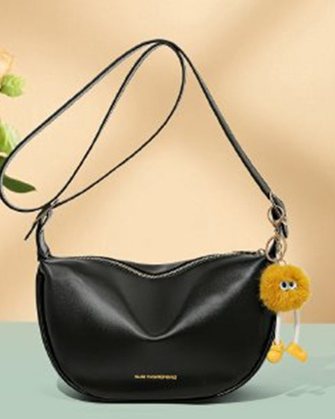 Soft-Leather Fun-Charm Cross-Body Bag