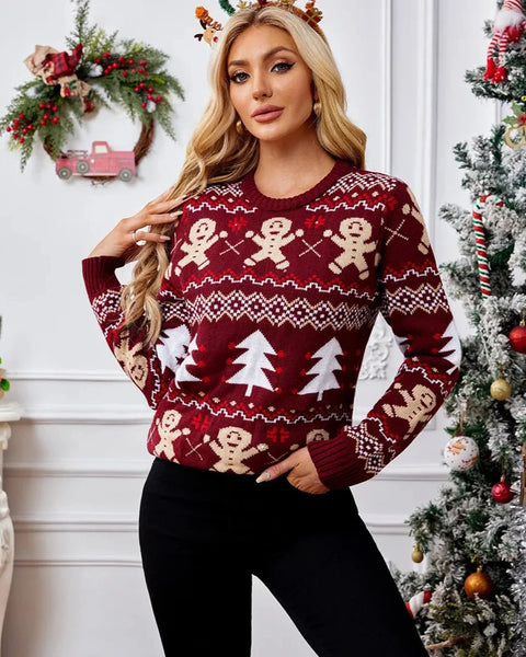 Gingerbread Man Jacquard Leisure Sweater