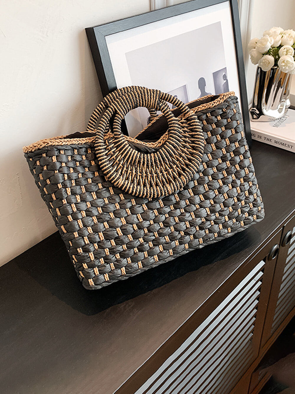 Coastal-Chic Woven Tote - VibeSoothe