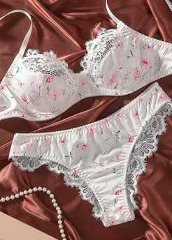 Elena Floral White Lace Lingerie Set – Underwire Bra and Panty