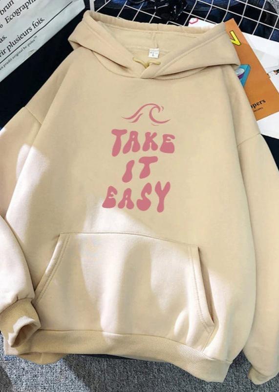 Hoodie "Take It Easy" Print Oversized Hoodie