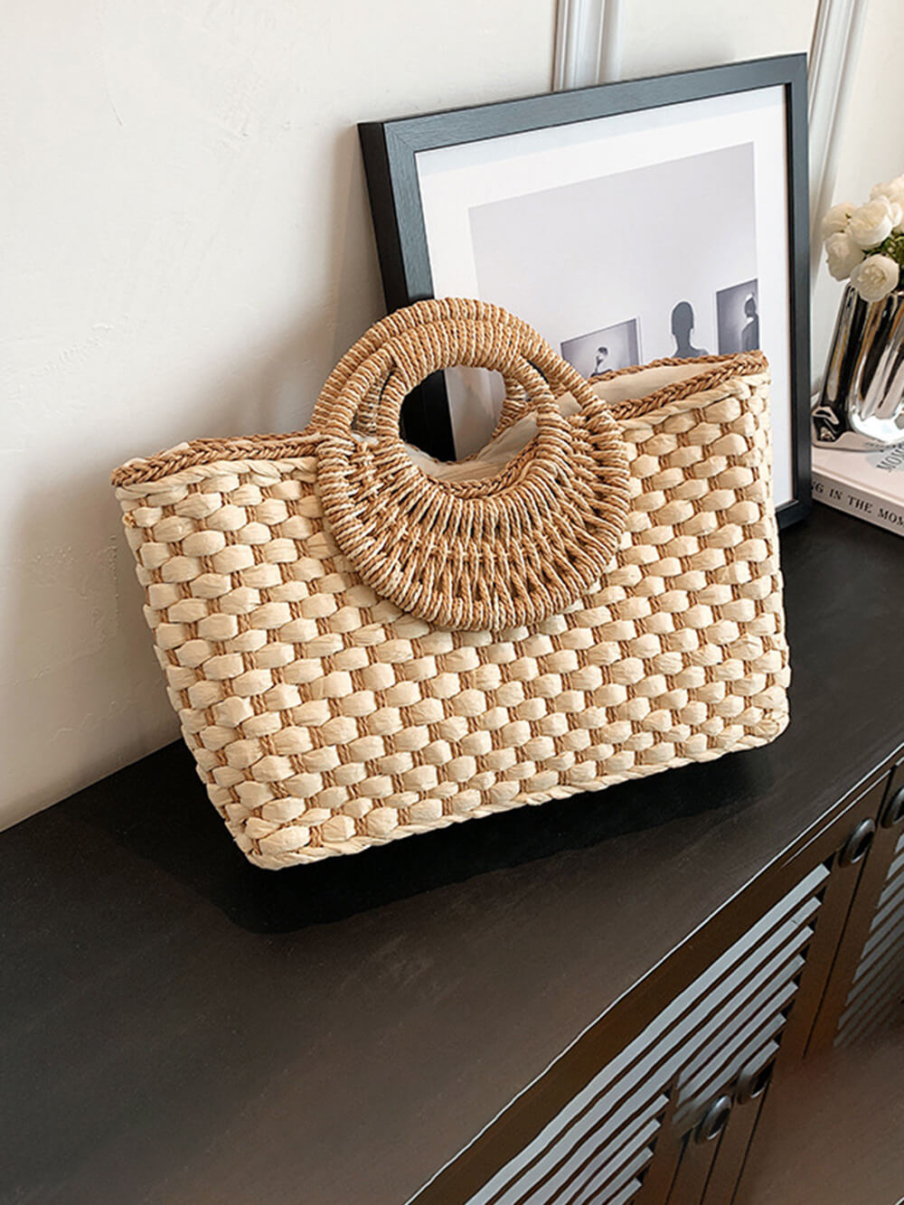 Coastal-Chic Woven Tote - VibeSoothe