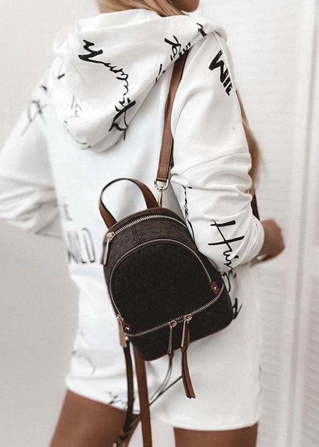 Trendy Letter Print Zipper Hoodie Jacket