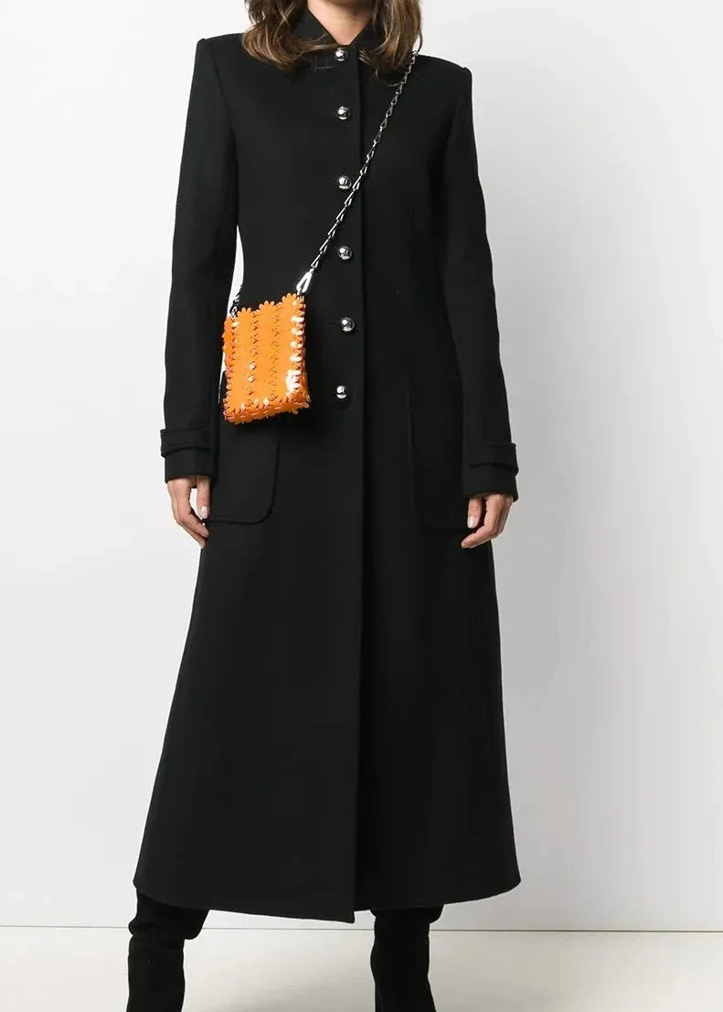 Tailored Over-Length Wool Coat with Patch Pockets