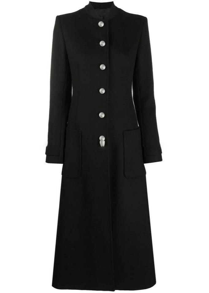 Tailored Over-Length Wool Coat with Patch Pockets