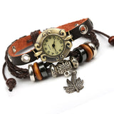 Retro Leather Watch Bracelet - VibeSoothe