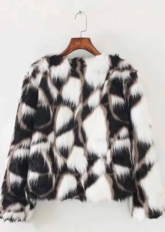 Multi-Tonal Faux Fur Coat