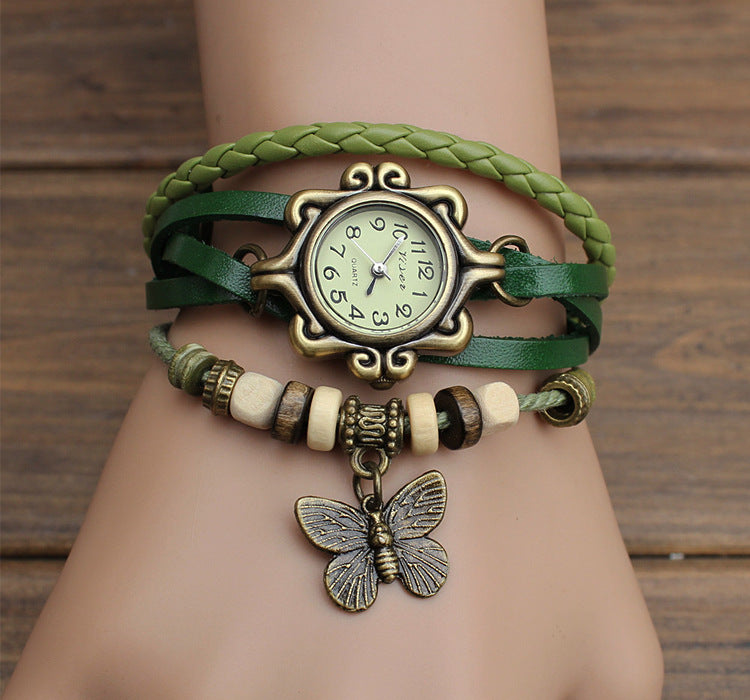 Cowhide winding bracelet watch - VibeSoothe