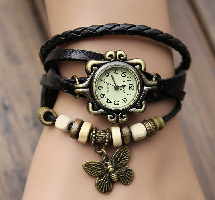 Cowhide winding bracelet watch - VibeSoothe