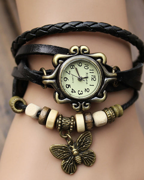 Cowhide winding bracelet watch - VibeSoothe