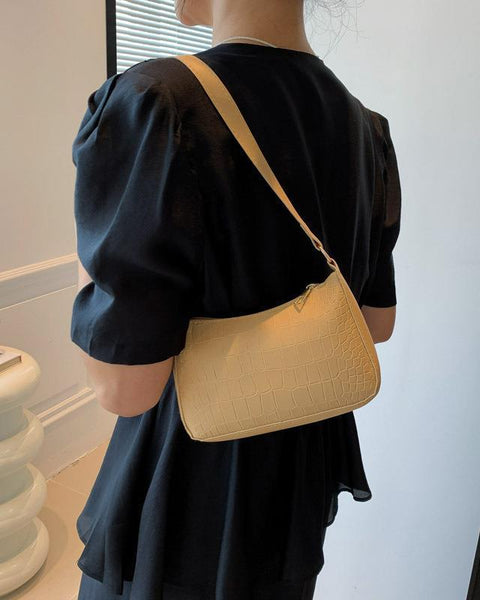 Solid-Color Simplicity Shoulder Bag