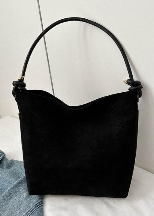 Frosted-Suede-Shoulder-Tote - VibeSoothe