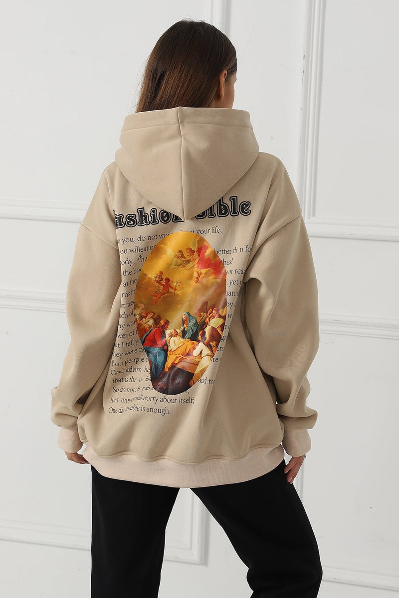 Statement Print Hoodie - Oversized Comfort with Bold Back Design