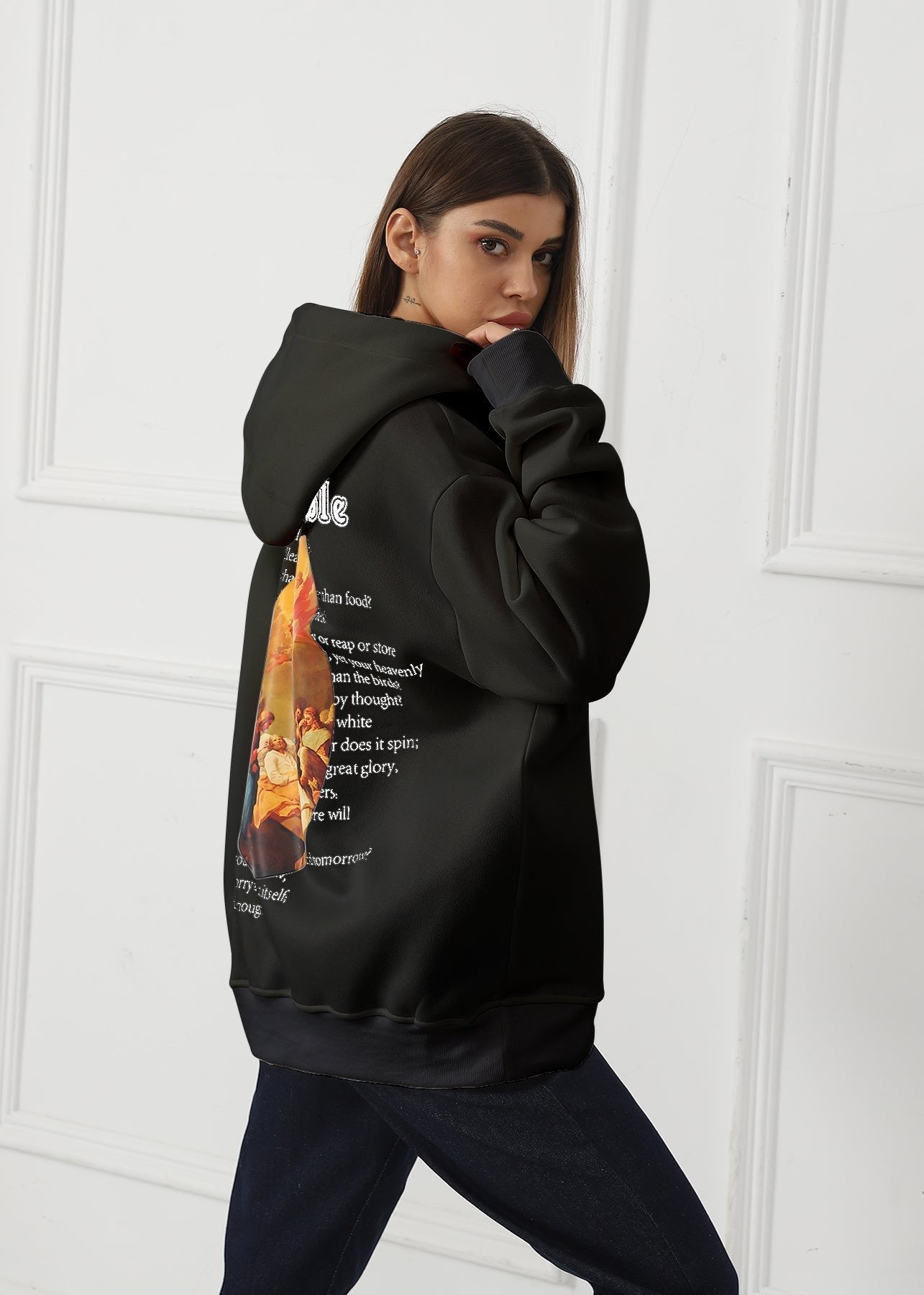 Statement Print Hoodie - Oversized Comfort with Bold Back Design