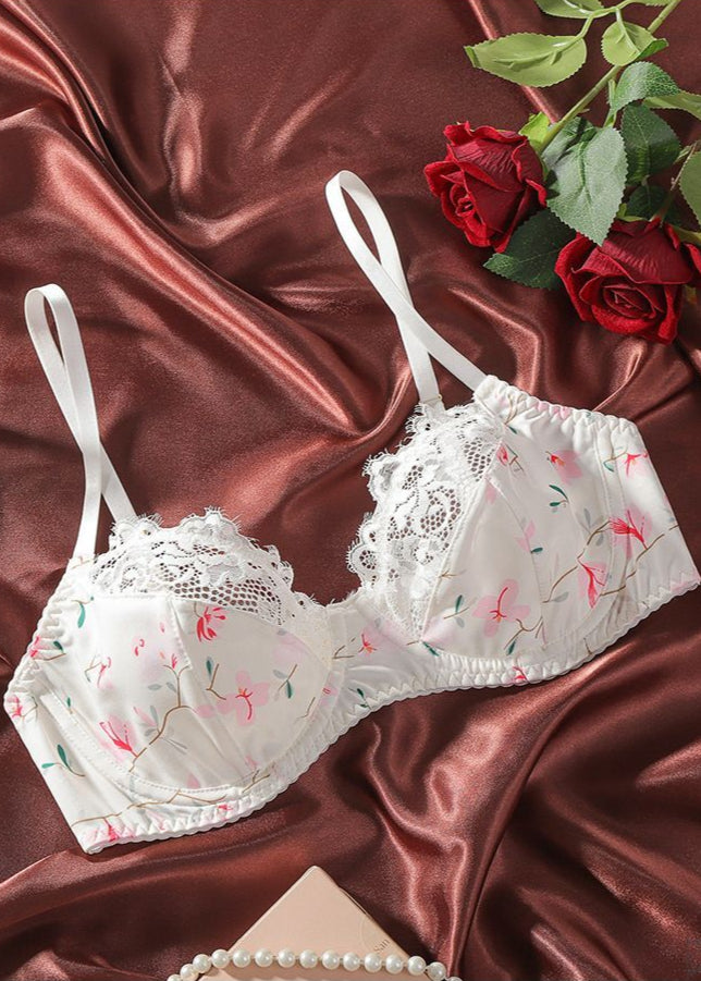 Elena Floral White Lace Lingerie Set – Underwire Bra and Panty