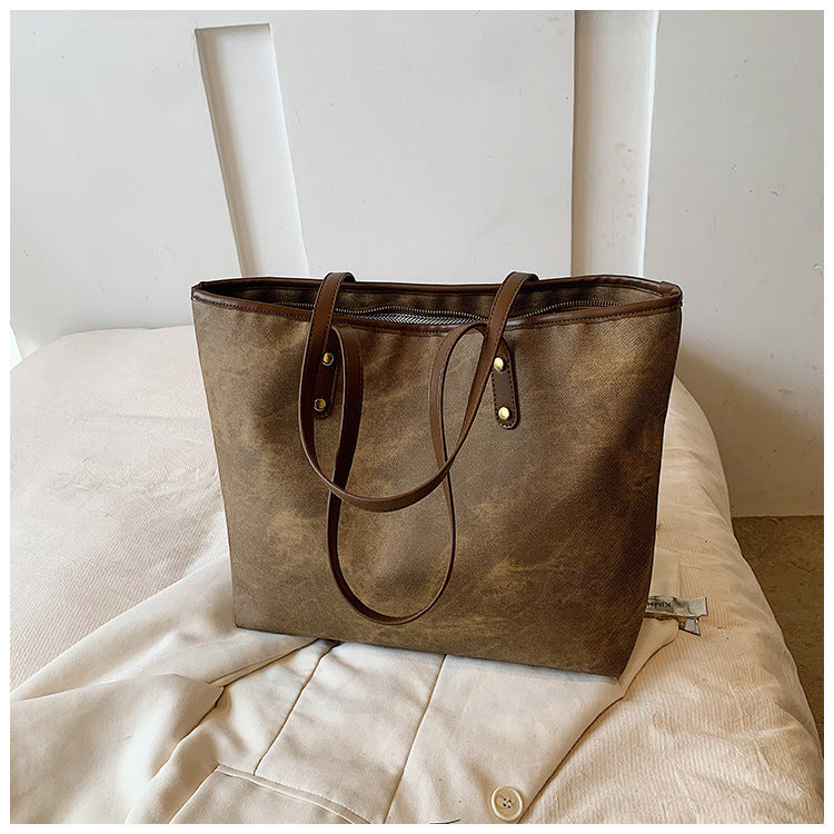 Urban-Elegance Distressed-Leather Tote