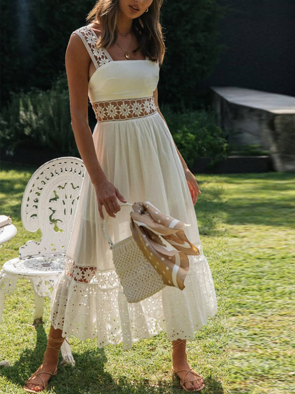 Ivy - Garden Party Midi Dress - VibeSoothe