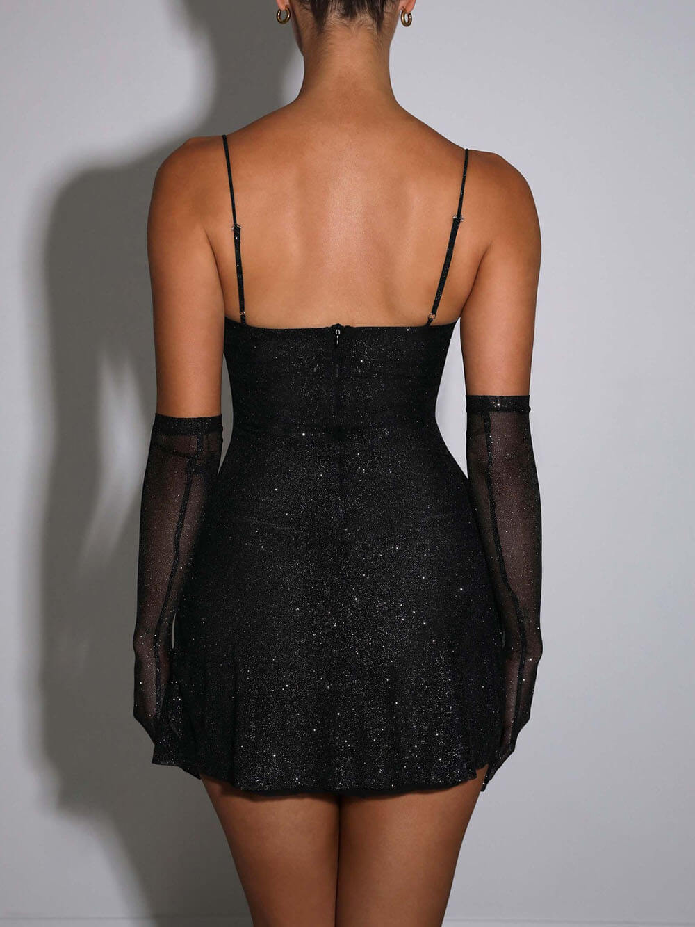 Celestial-Night Glitter Mini Dress - VibeSoothe