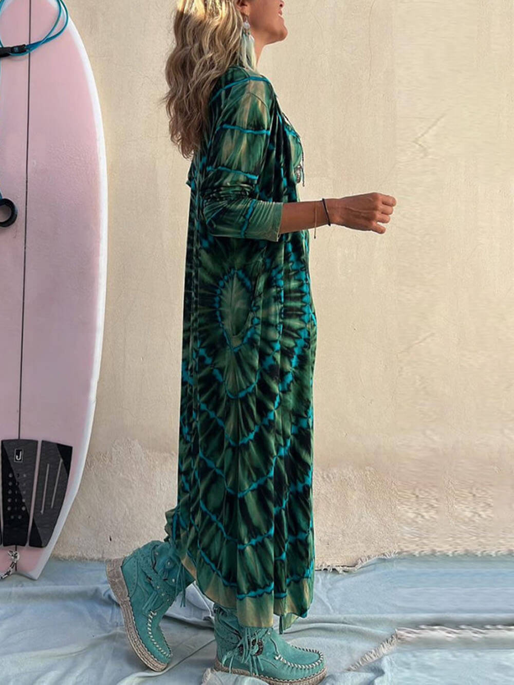 Malibu-Tie-Dye Maxi-Dress - VibeSoothe