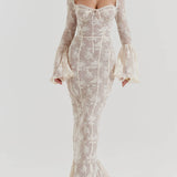 Antoinette-Elegance Lace Maxi Dress - VibeSoothe