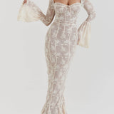 Antoinette-Elegance Lace Maxi Dress - VibeSoothe