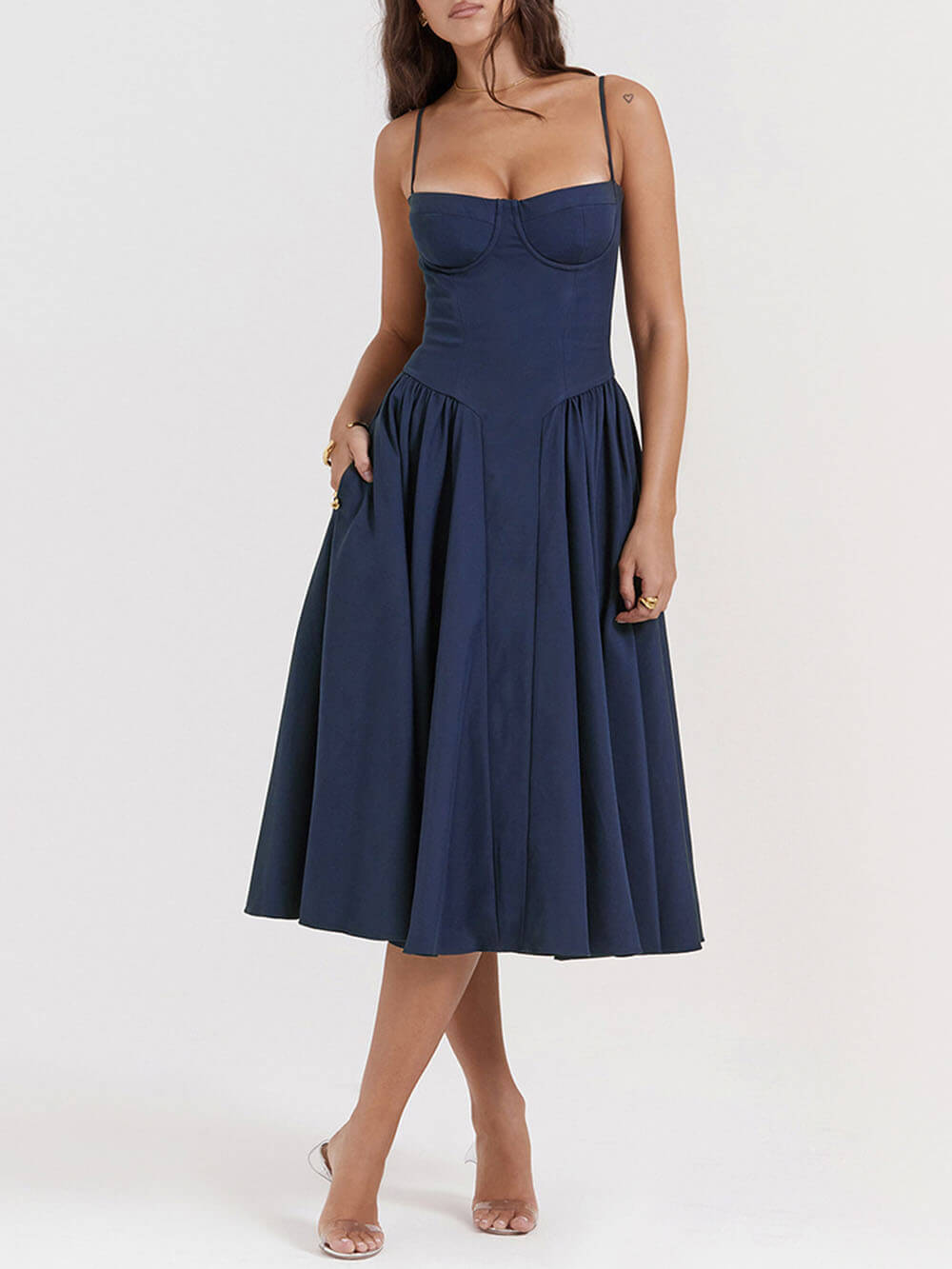 Robe midi sans bretelles Midnight-Elegance