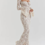 Antoinette-Elegance Lace Maxi Dress - VibeSoothe