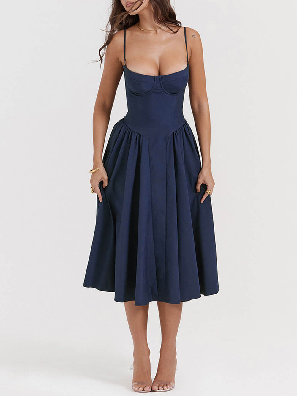 Robe midi sans bretelles Midnight-Elegance