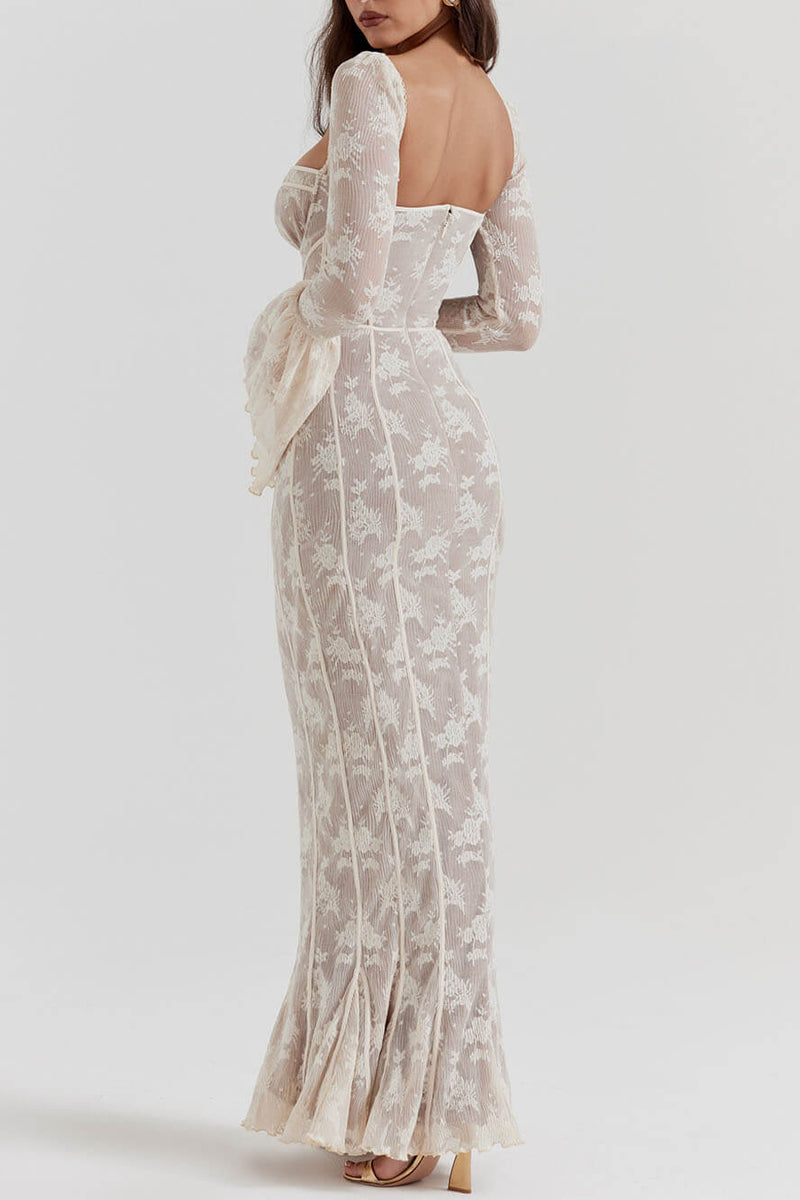 Antoinette-Elegance Lace Maxi Dress - VibeSoothe