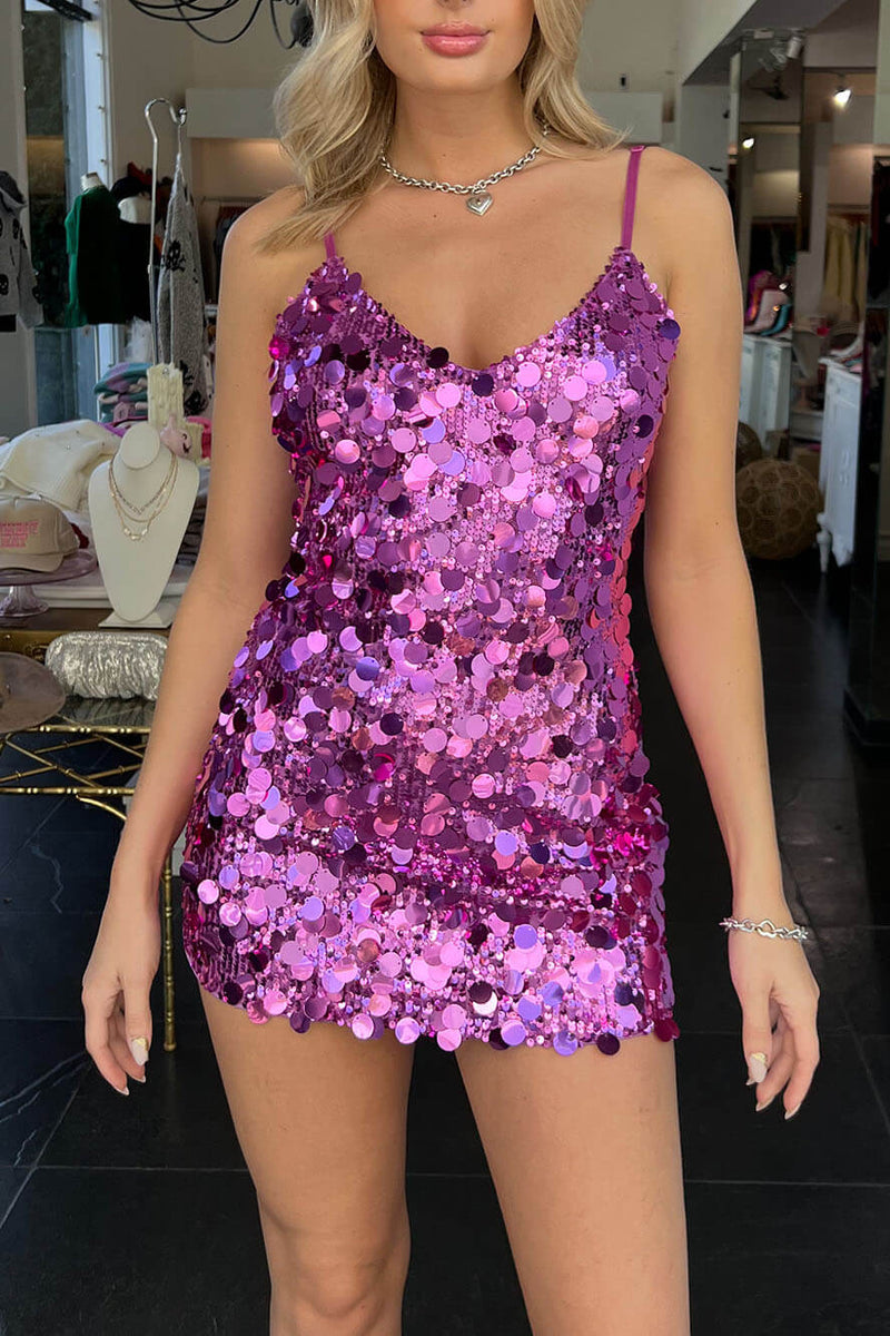 Glamour-Nights Sequin Mini Dress - VibeSoothe