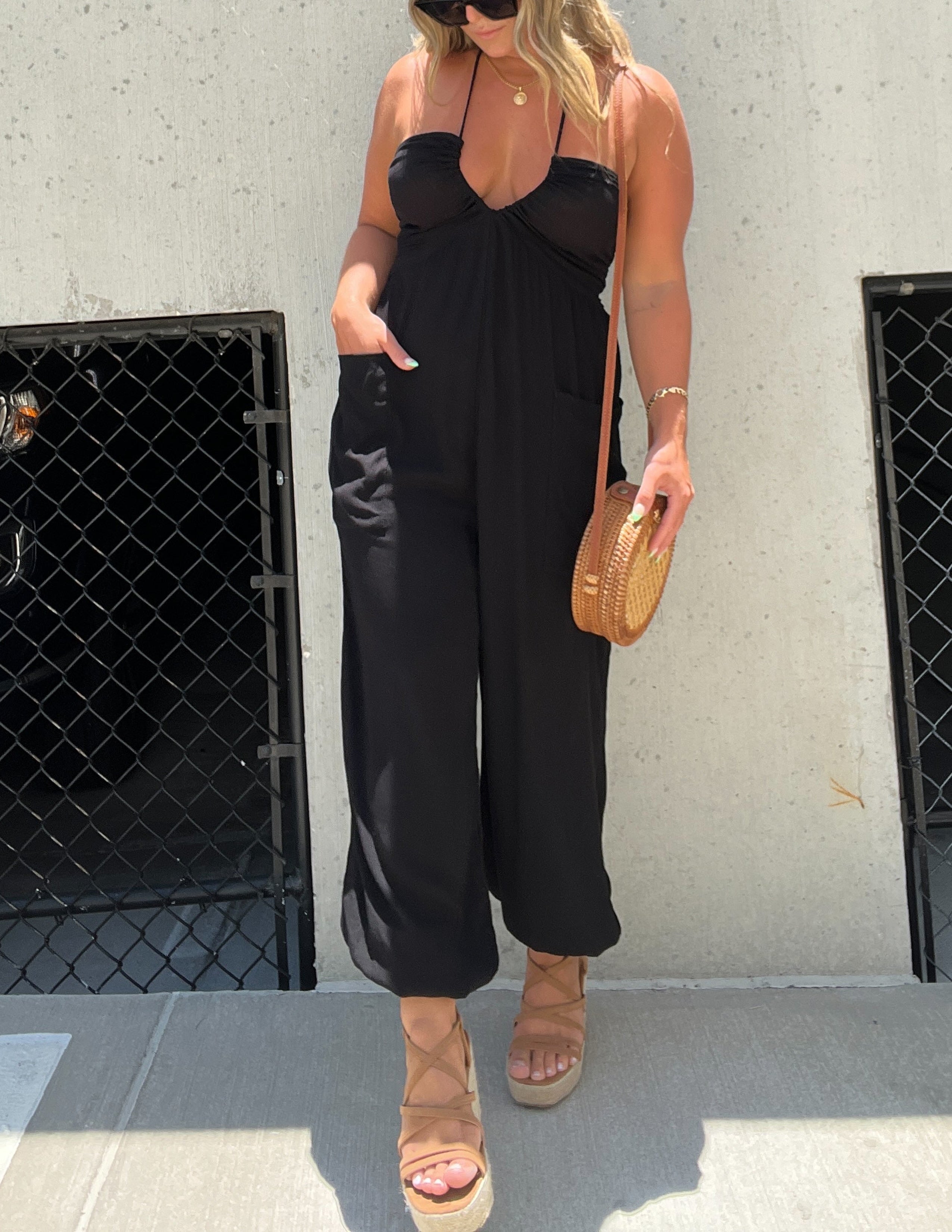 Callie - Elegant Black Jumpsuit - VibeSoothe