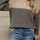  Khaki Striped Sweater