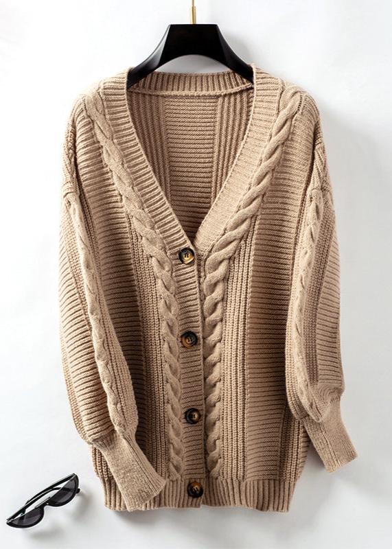 Cozy Vintage Knit Cardigan - Single-Breasted Women's Sweater