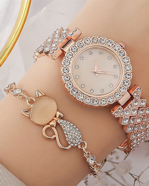 Round Diamond Bracelet Watch - VibeSoothe