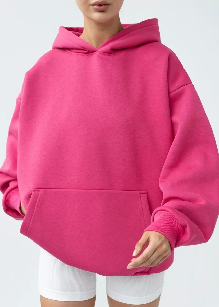 Vibrant Pink Oversized Hooded Sweatshirt