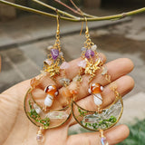 Boho Quartz Earrings - Mushroom Forest - VibeSoothe