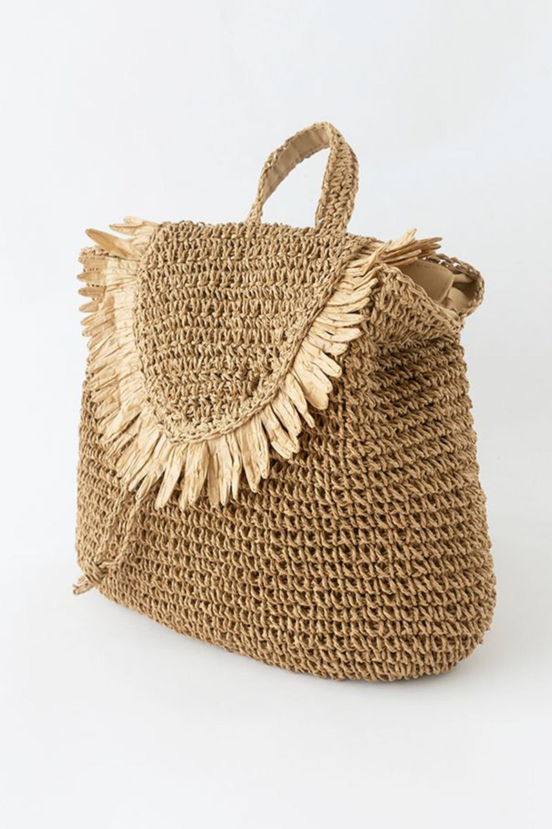 Rustic-Charm Woven Backpack