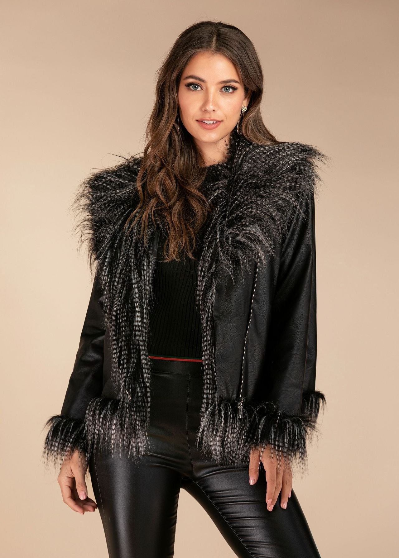 Luxe Raccoon-Trim Sheepskin Jacket