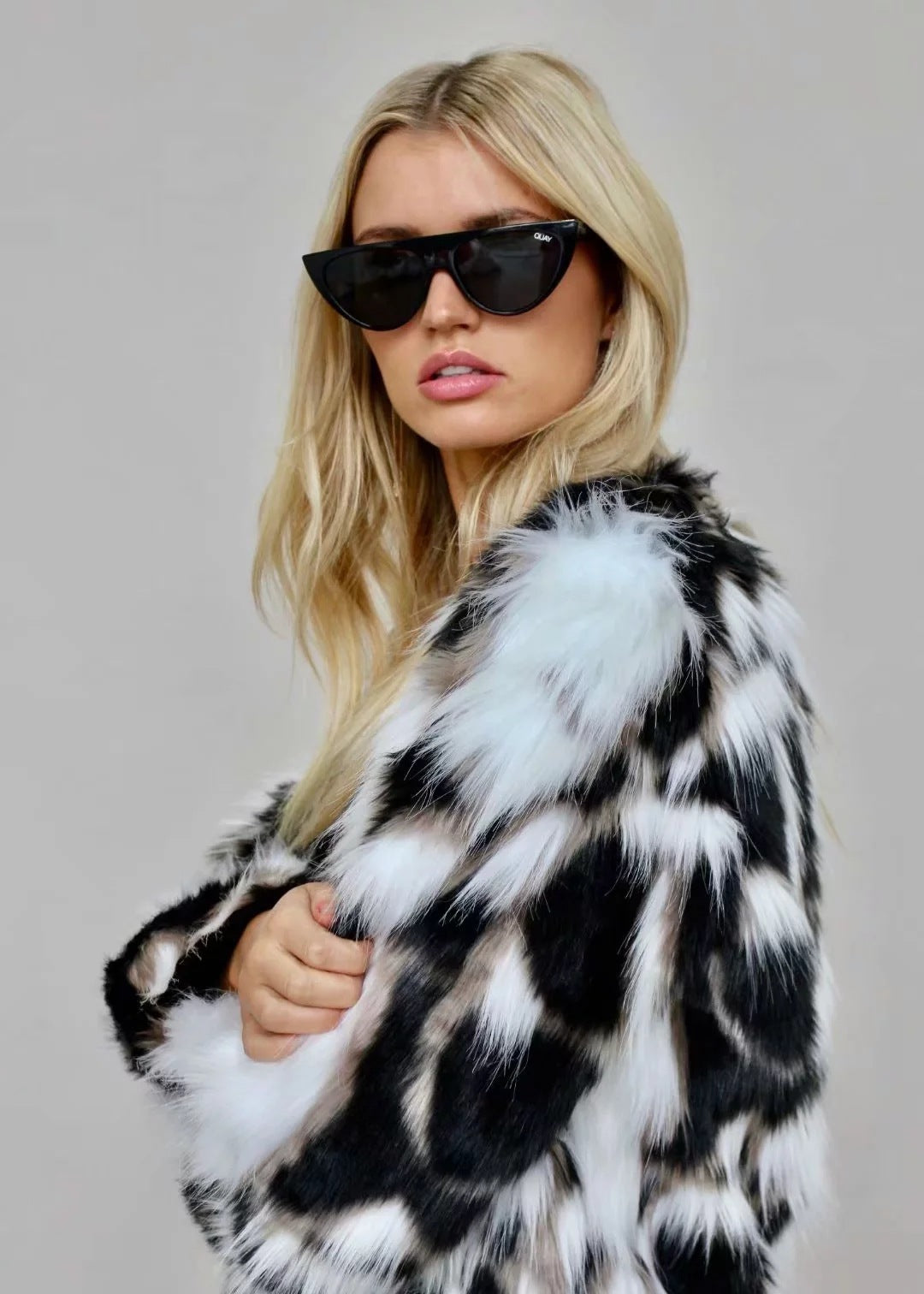 Multi-Tonal Faux Fur Coat