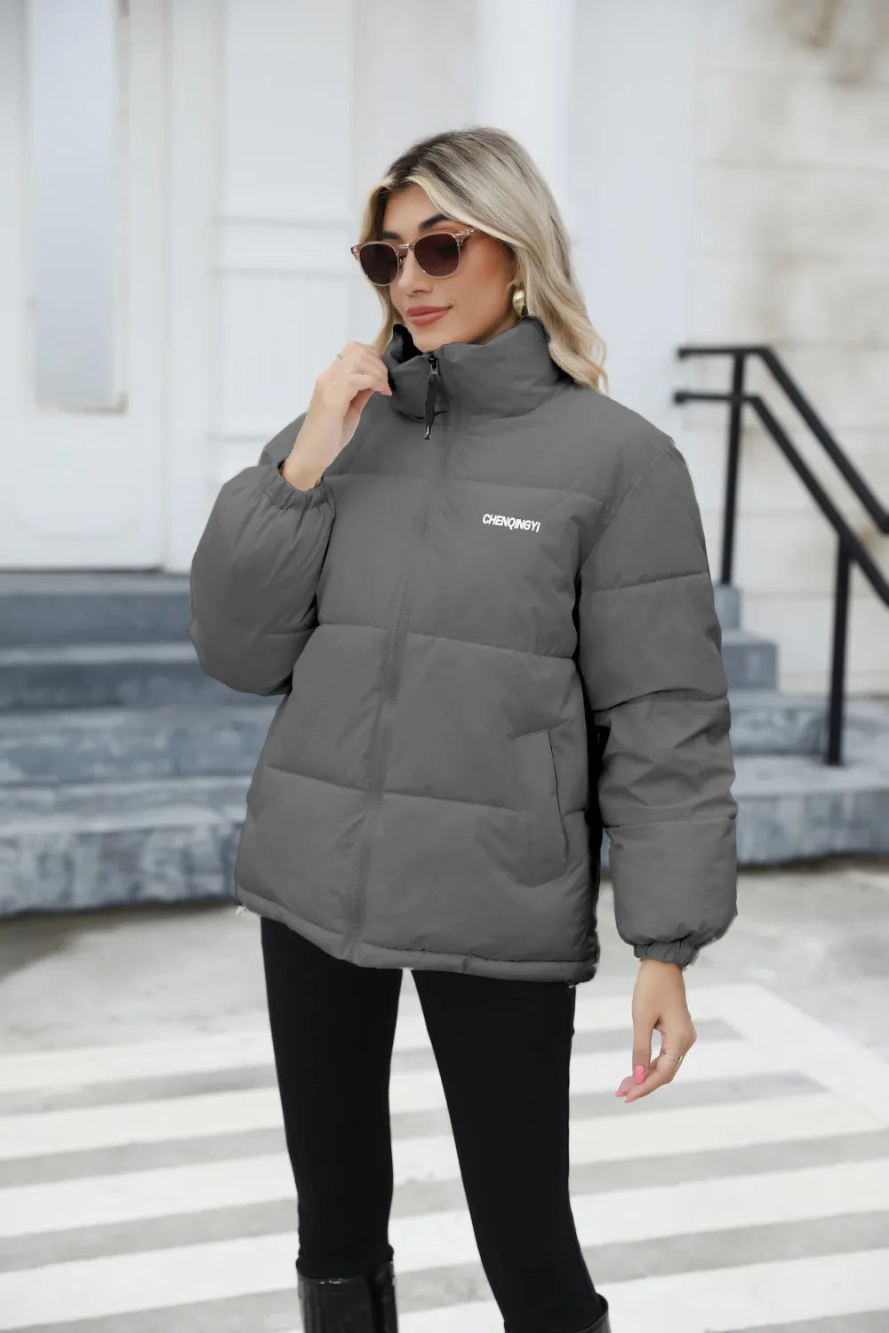 Casual Green Puffer Jacket - Stylish Warmth