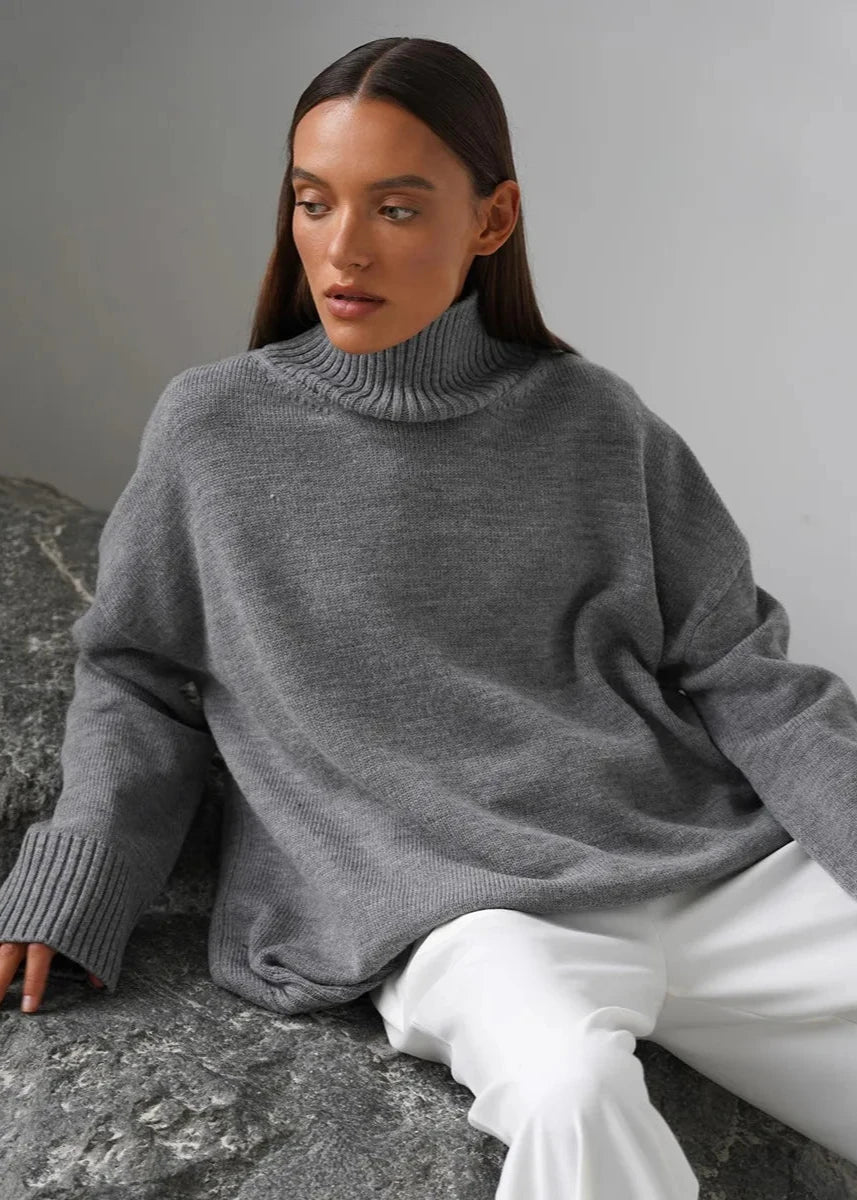 Cozy Solid Turtleneck Sweater