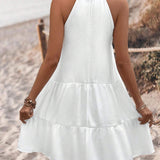 Amelia - Boho White Lace Mini Dress - VibeSoothe