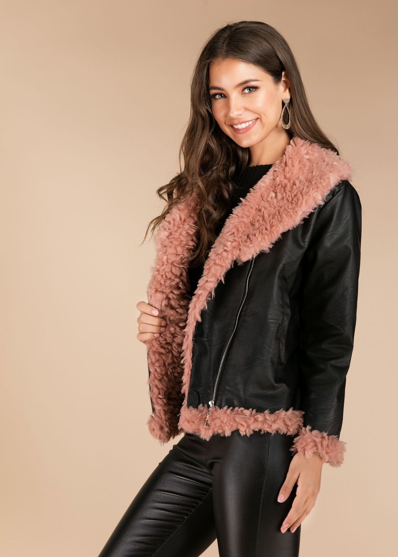 Luxe Raccoon-Trim Sheepskin Jacket