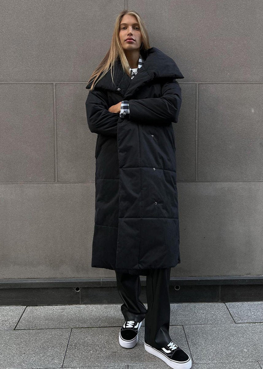 Belted Oversized Stand Collar Coat