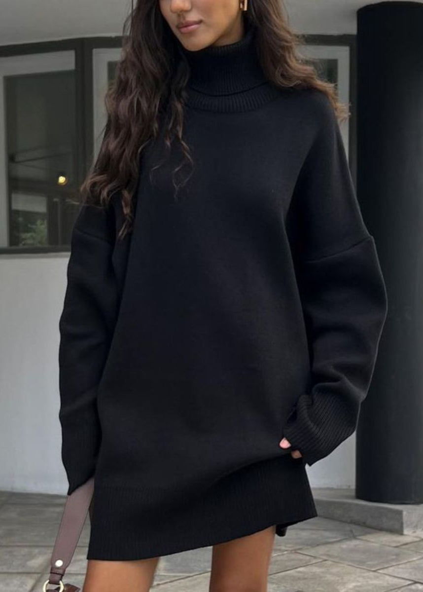 Vestido Suéter de Cuello Alto de Punto Harper – Suéter Oversize de Manga Larga