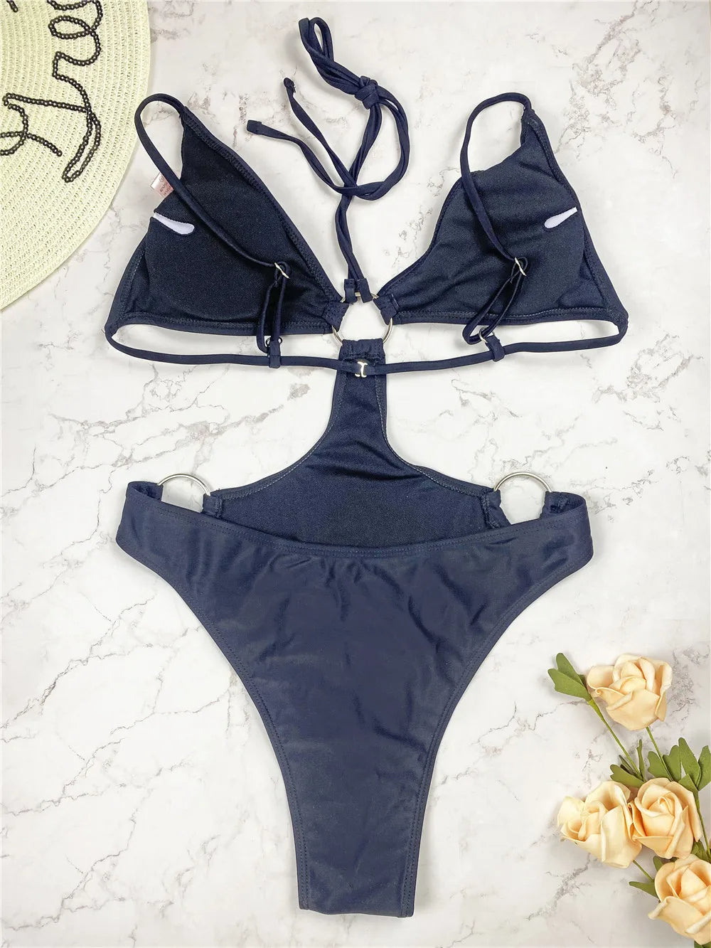 Luxe Ring Detail Cutout One-Piece Swimsuit