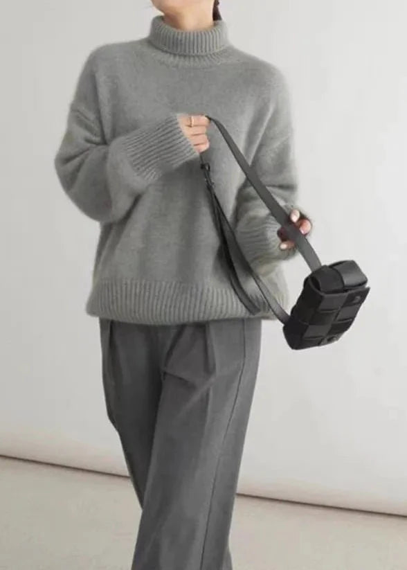 Cozy Grey Turtleneck Sweater - Chic Comfort