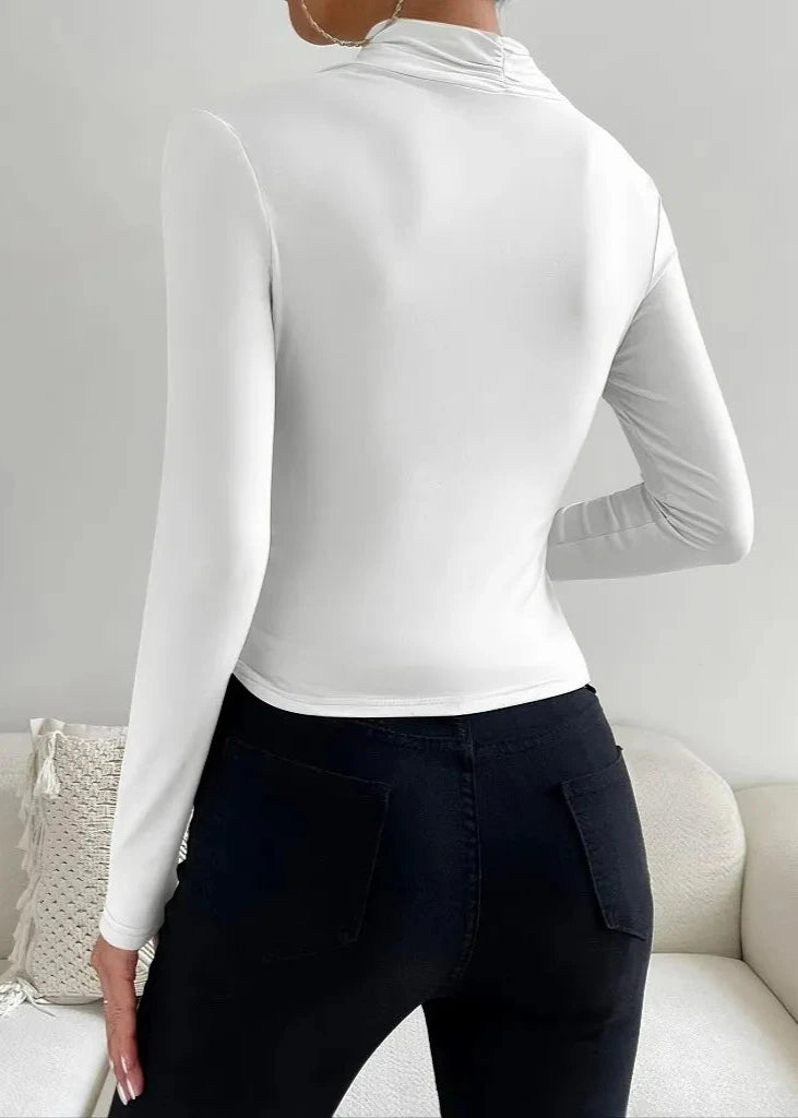 Chic Pleated Long Sleeve Top